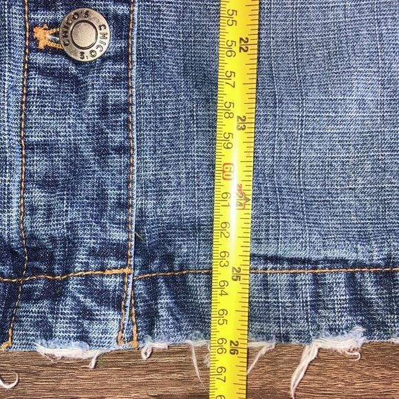 Vintage Chico’s Denim Vest Size 3 W/Sun Patch - Picture 9 of 13